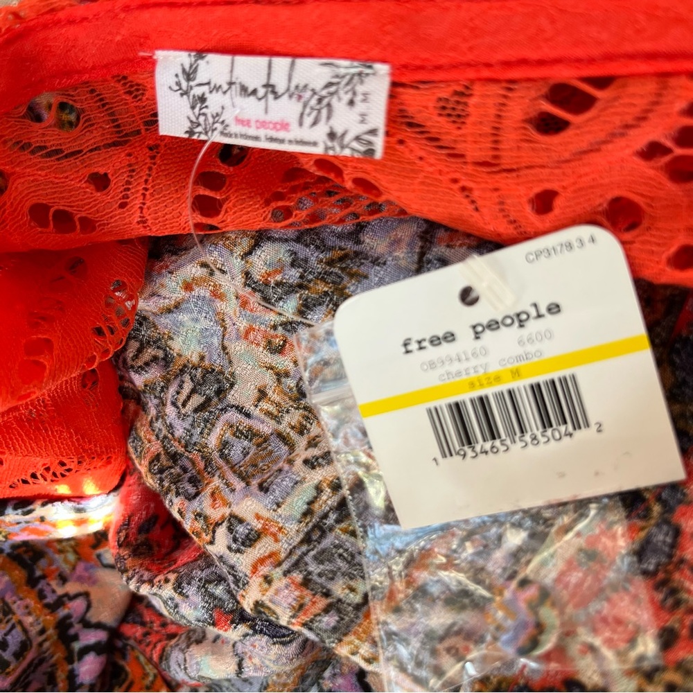Free People Intimately Orange Multi-Color Artsy Spaghetti Strap Maxi Dress NWT - Picture 10 of 11